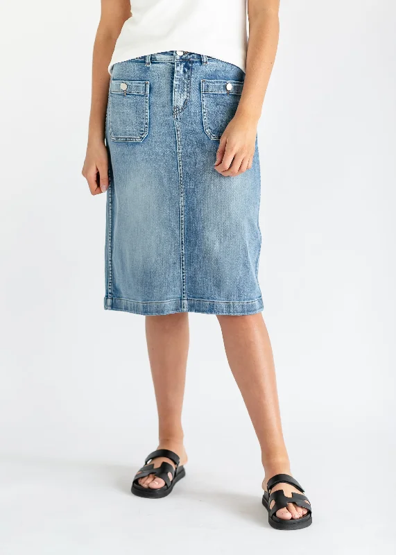 Elin Front Pocket Midi Skirt