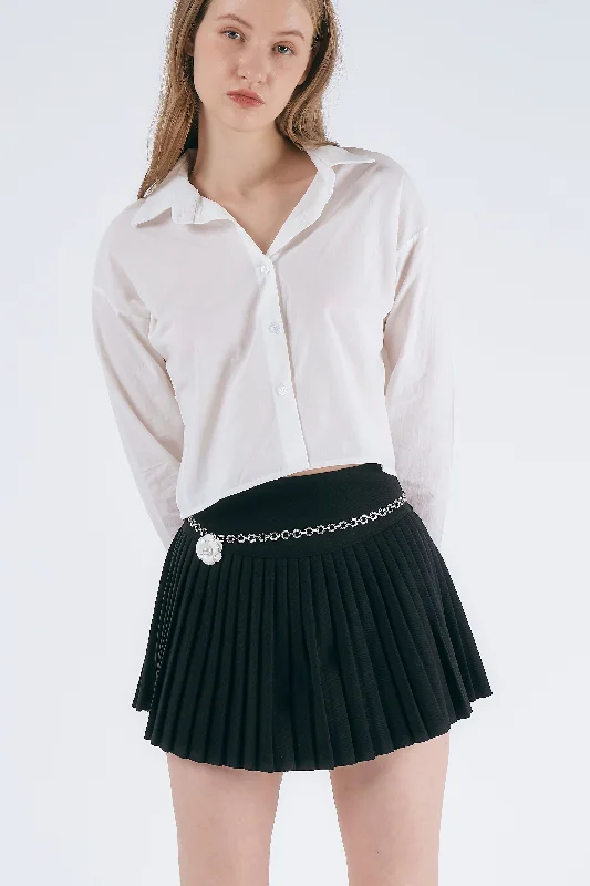 Lily Pleated Mini Skirt w/belt