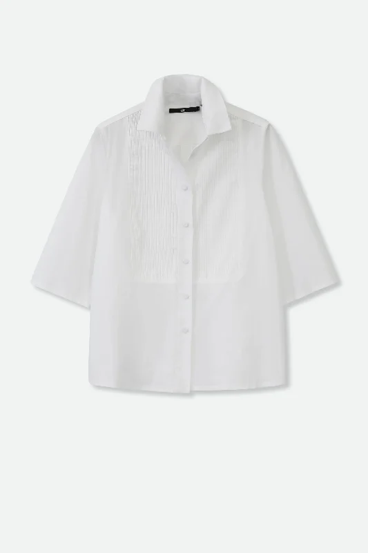 SERENADE MICRO PLEAT CAMP SHIRT ITALIAN COTTON