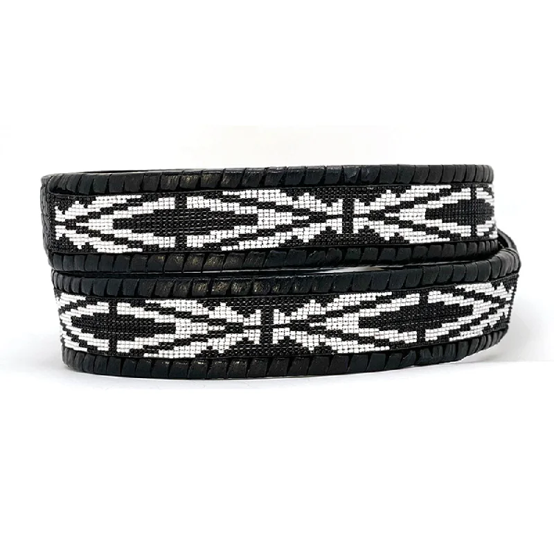 Apache Black & White Beaded Belt