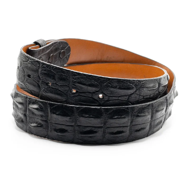 Black Australian Saltwater Crocodile Belt Straps