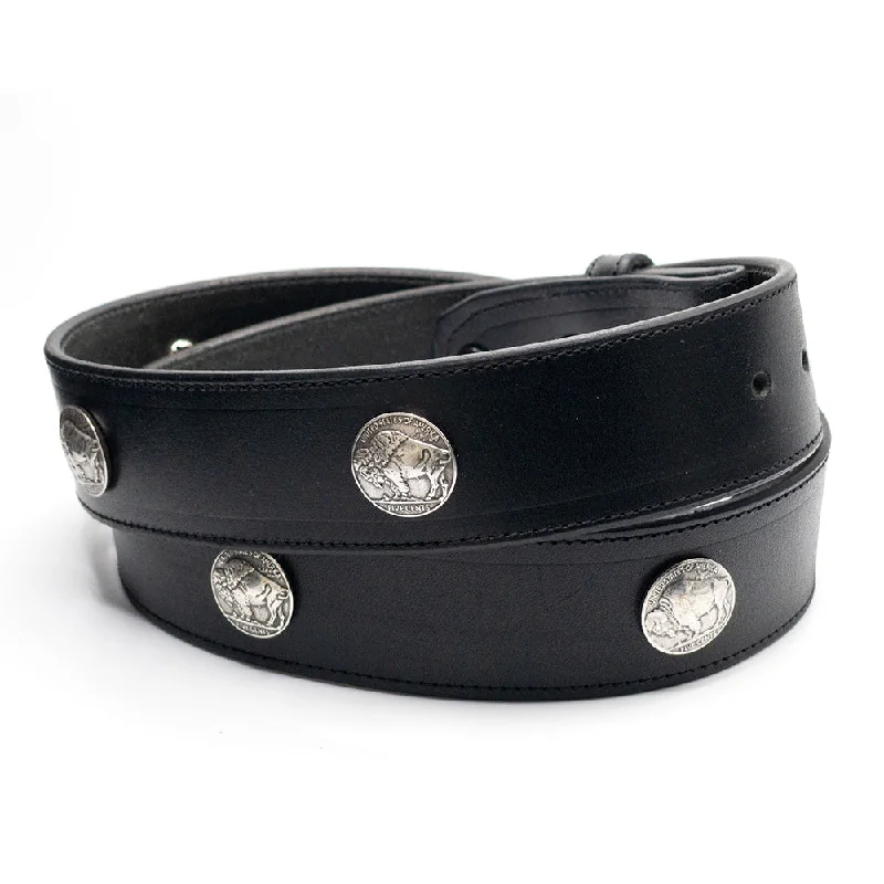 Black Buffalo Nickels Leather Belt Straps