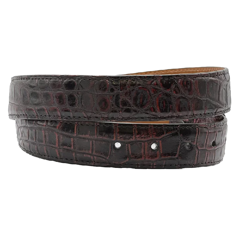 Black Cherry Alligator Belt Straps