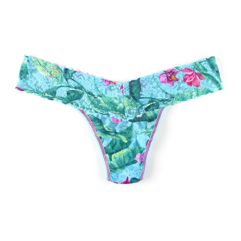 Signature Lace Low Rise Thong | Moon Flower