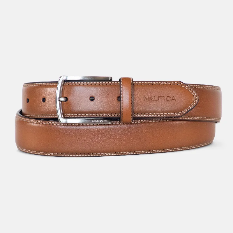 Nautica Mens Double-Stitch Belt