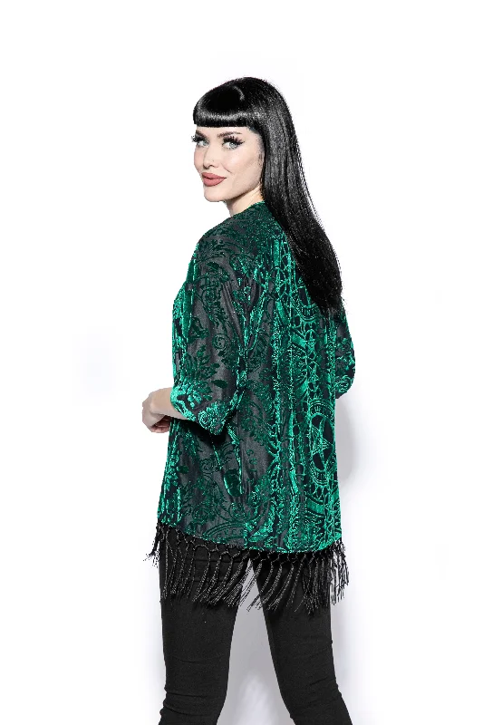 Green Baroque - Velvet Kimono