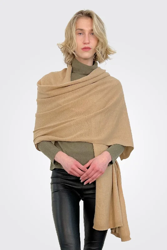 Cashmere Luxe Travel Wrap - Baby Camel