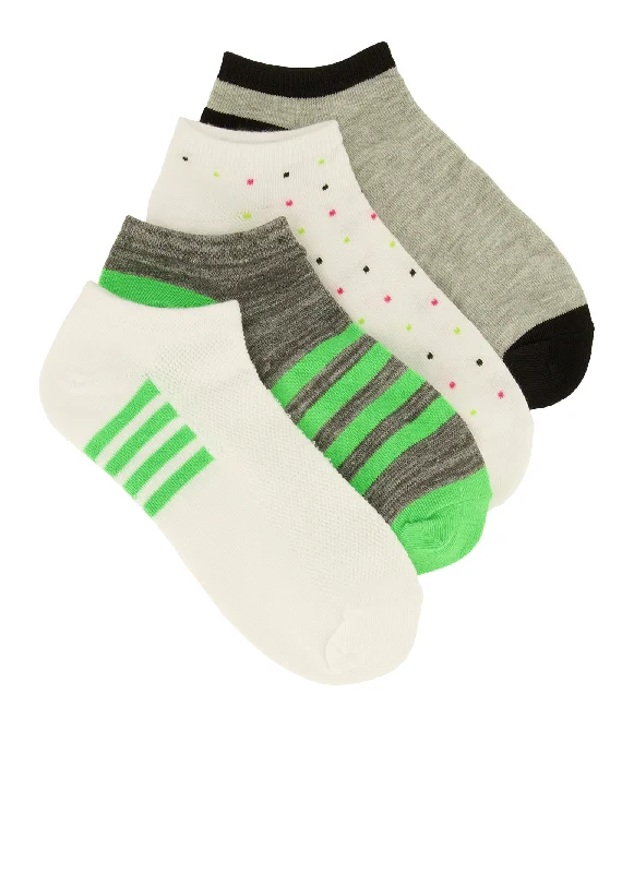 Neon Stripe Assorted Socks 4 Pack