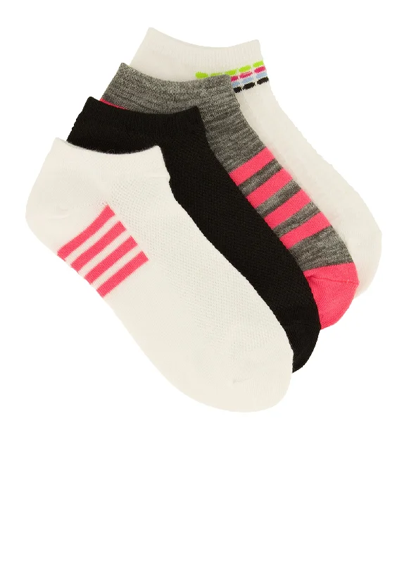 Neon Stripe Assorted Socks 4 Pack