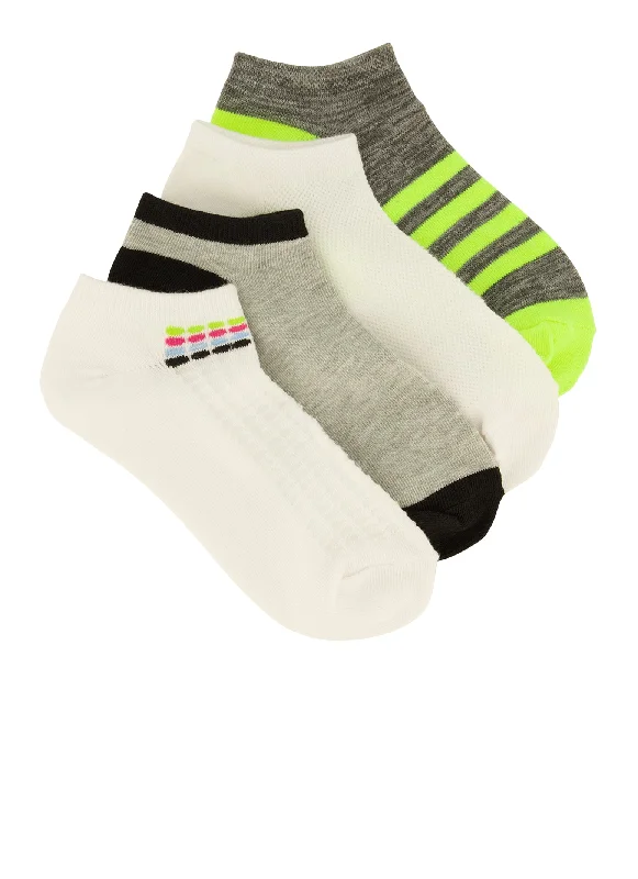 Neon Stripe Assorted Socks 4 Pack