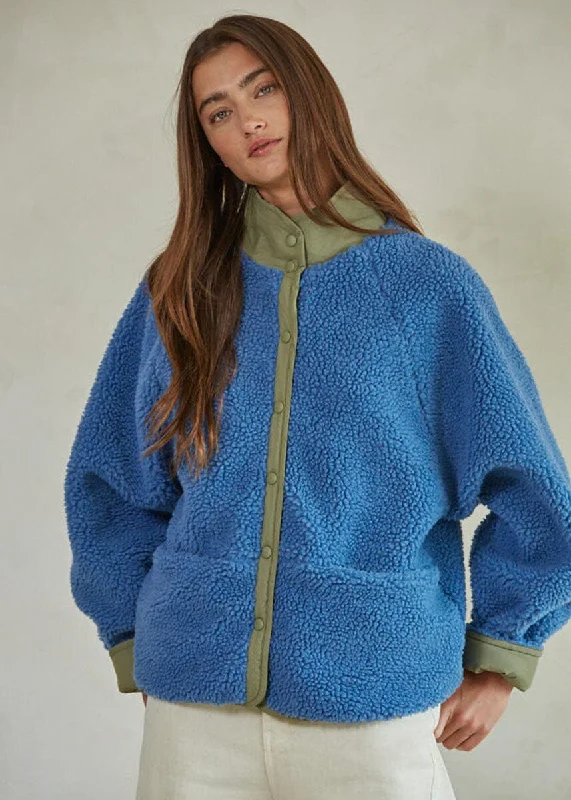 Skylar Sherpa Jacket - Sea Blue