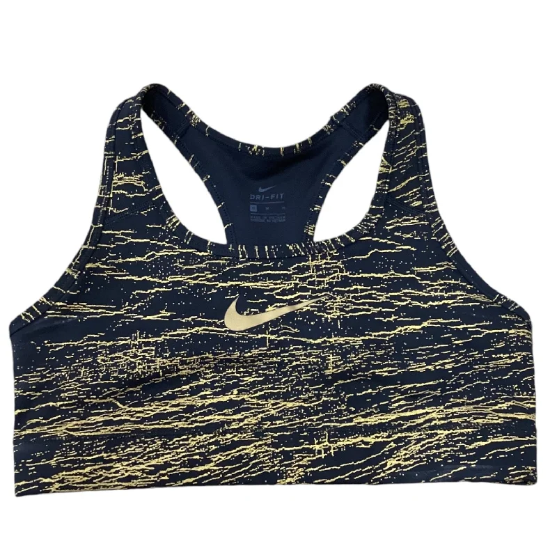 Athletic Bra By Nike In Black Gold, Size: M