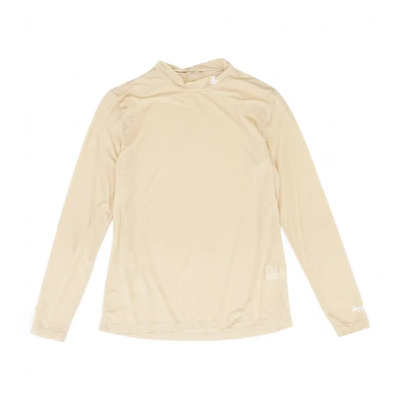 Beige Solid Active Knit Top